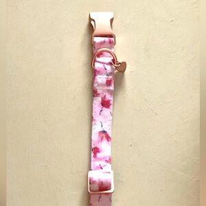 Top Paw Pink and Red Floral Dog Collar